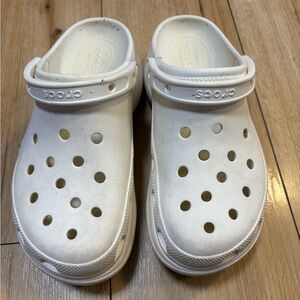 Crocs platform White Clogs